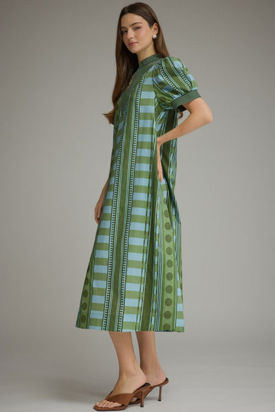 Mixed Geometric Print Dress by Entro