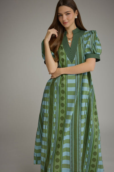 Mixed Geometric Print Dress by Entro