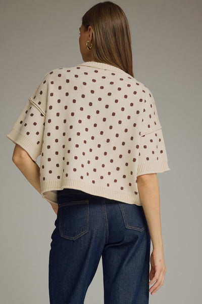 Polka Dot Short Sleeve Sweater by Entro