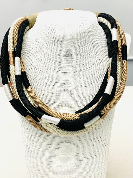Slub 8 Strand Necklace 2 Color by Two Forty-Two