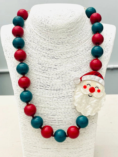 Santa Beaded Necklace by Two Forty Two