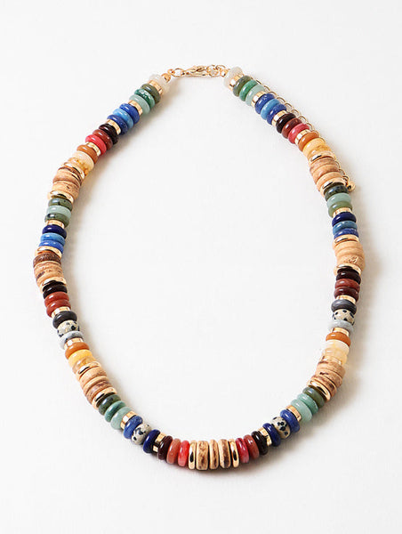 Multicolor Heishi Beaded Necklace