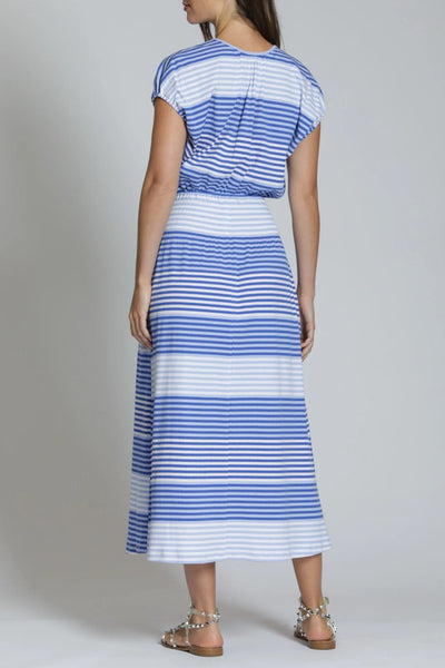 Stripe Jersey Midi Dress Blue Multi by APNY