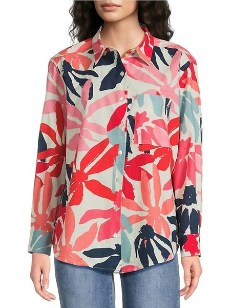 Boyfriend Button Up Shirt Hot Coral by APNY