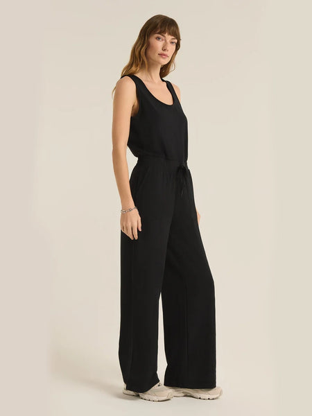 Layover Modal Fleece Jumpsuit Black by Z Supply