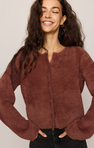 Winterglow Fluffy Cardigan Dark Rosewood by Z Supply