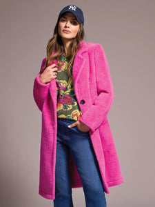 Teddy Faux Fur Button-Front Coast Pink Flambe by Tribal