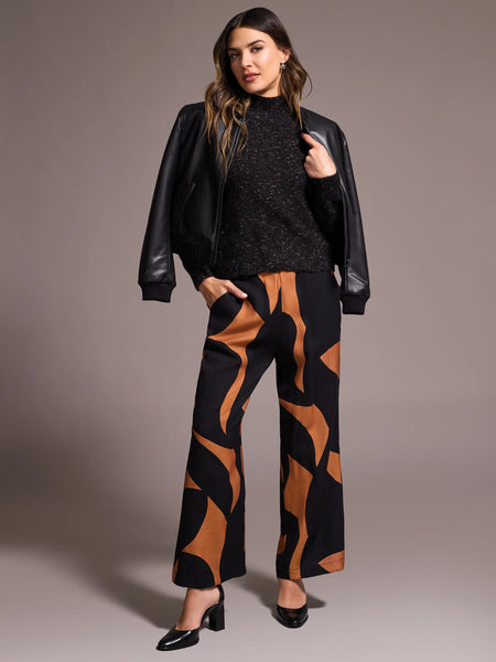 Flowy Abstract Flare Leg Pants Bran by Tribal