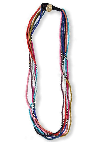 Quinn Stripe & Color Block Beaded Necklace