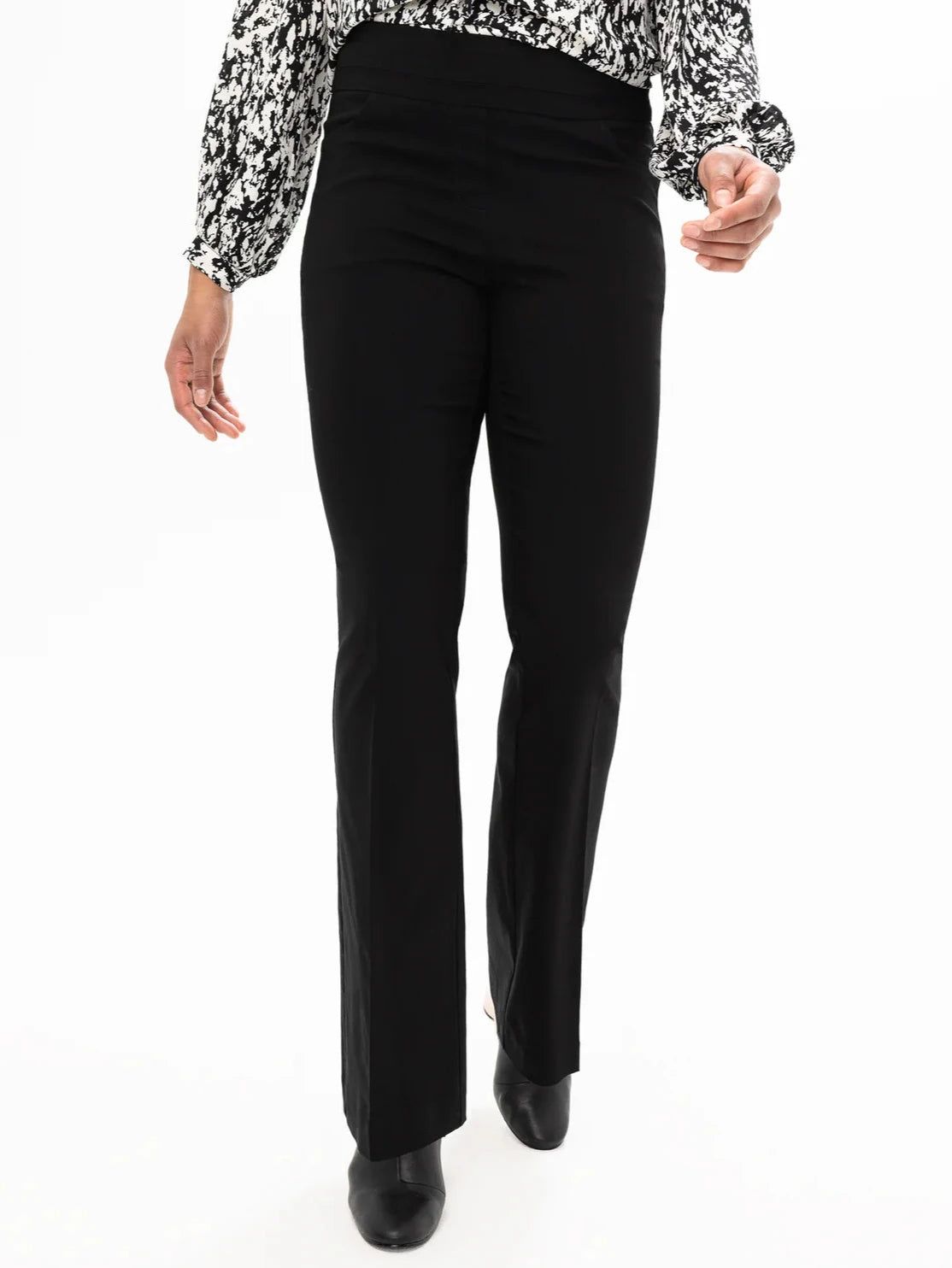 Pull On Boot Leg Pant Black by Renuar