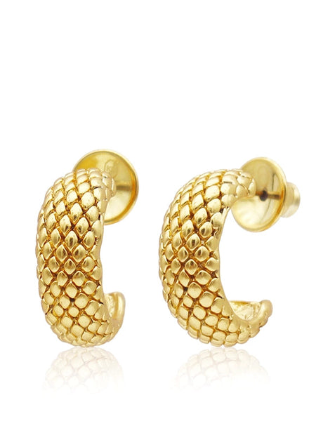 Snake Texture Hoop Earrings