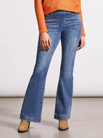 Audrey Pull On Flare Jeans River Blue by Tribal