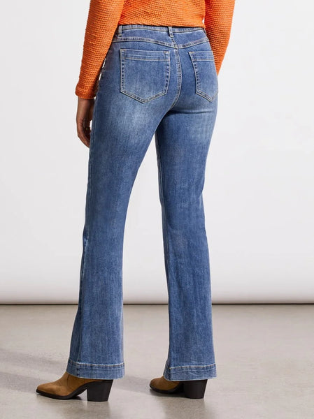 Audrey Pull On Flare Jeans River Blue by Tribal