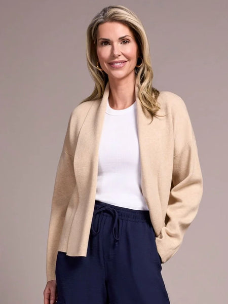 Double Knit Shawl Collar Coatigan HLatte by Tribal