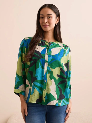 Flowy Dolman Sleeve Blouse Fieldgreen by Tribal