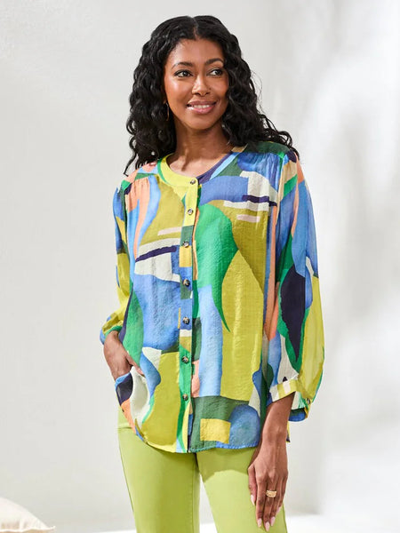 Flowy Dolman Sleeve Blouse Mojito by Tribal