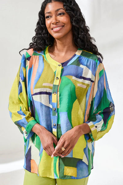 Flowy Dolman Sleeve Blouse Mojito by Tribal