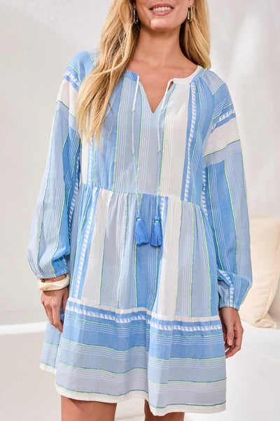 Jacquard Tiered Dress Sky by Tribal