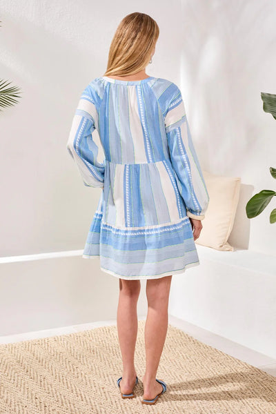 Jacquard Tiered Dress Sky by Tribal