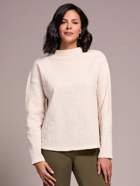 Lightweight Funnel Neck Dolman Sleeve Top Moonstone by Tribal