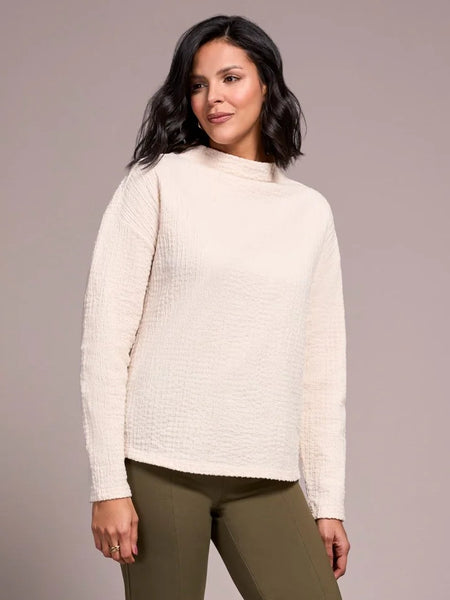 Lightweight Funnel Neck Dolman Sleeve Top Moonstone by Tribal