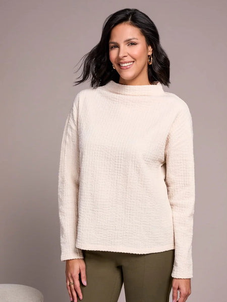 Lightweight Funnel Neck Dolman Sleeve Top Moonstone by Tribal