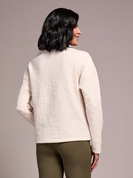 Lightweight Funnel Neck Dolman Sleeve Top Moonstone by Tribal