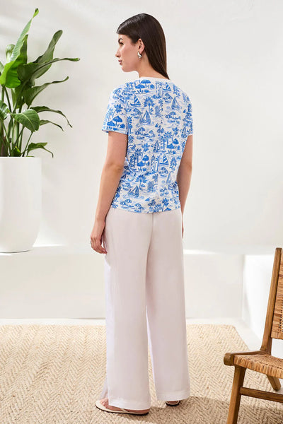 Printed Slub Knit Crew Royal by Tribal