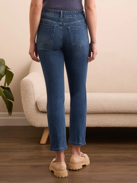 Sophia Curvy Pull On Slim Crop Jeans Faded Blue by Tribal