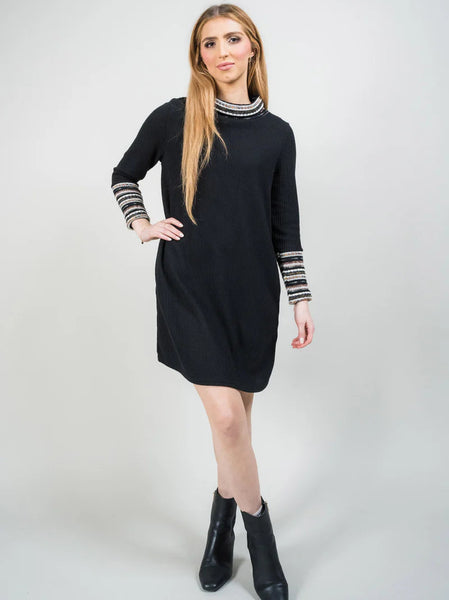 Contrast Knit Rib Dress by Trisha Tyler