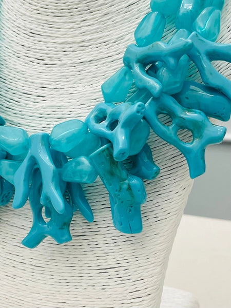 Coral Statement Necklace Teal by Two Forty Two