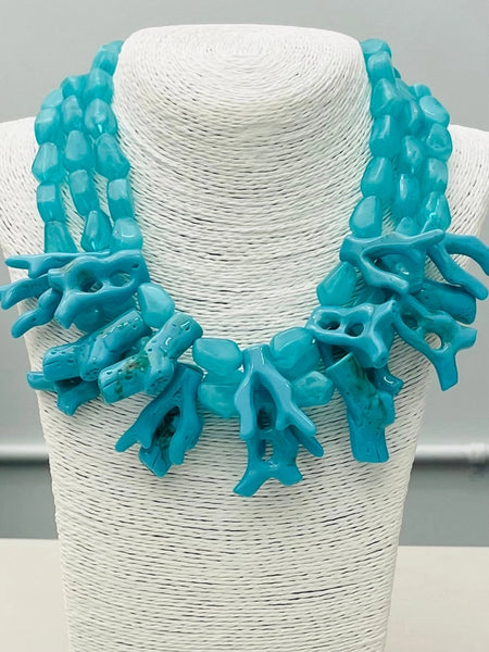 Coral Statement Necklace Teal by Two Forty Two