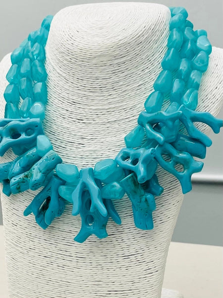 Coral Statement Necklace Teal by Two Forty Two