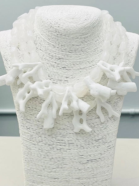 Coral Statement Necklace White by Two Forty Two