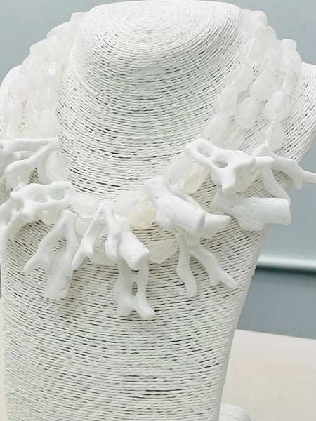 Coral Statement Necklace White by Two Forty Two