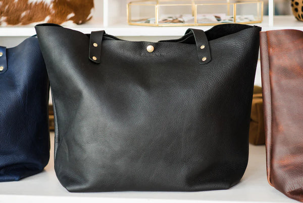 Large Leather Tote by Designed for Joy