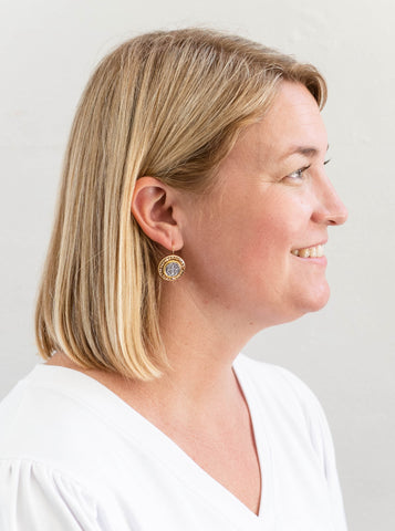 Classic Round Cross Earrings by Mustard Seed