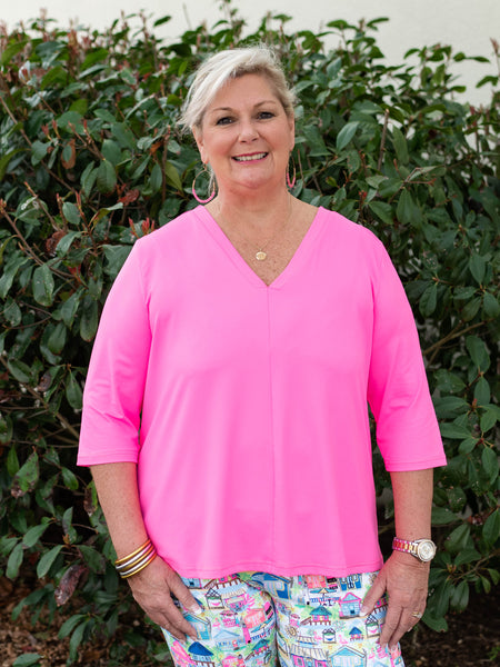 3/4 Sleeve V-Neck by Lulu B